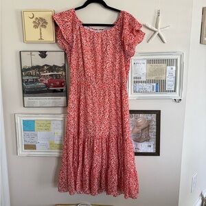 J.Crew Midi size 4 Floral Red Dress